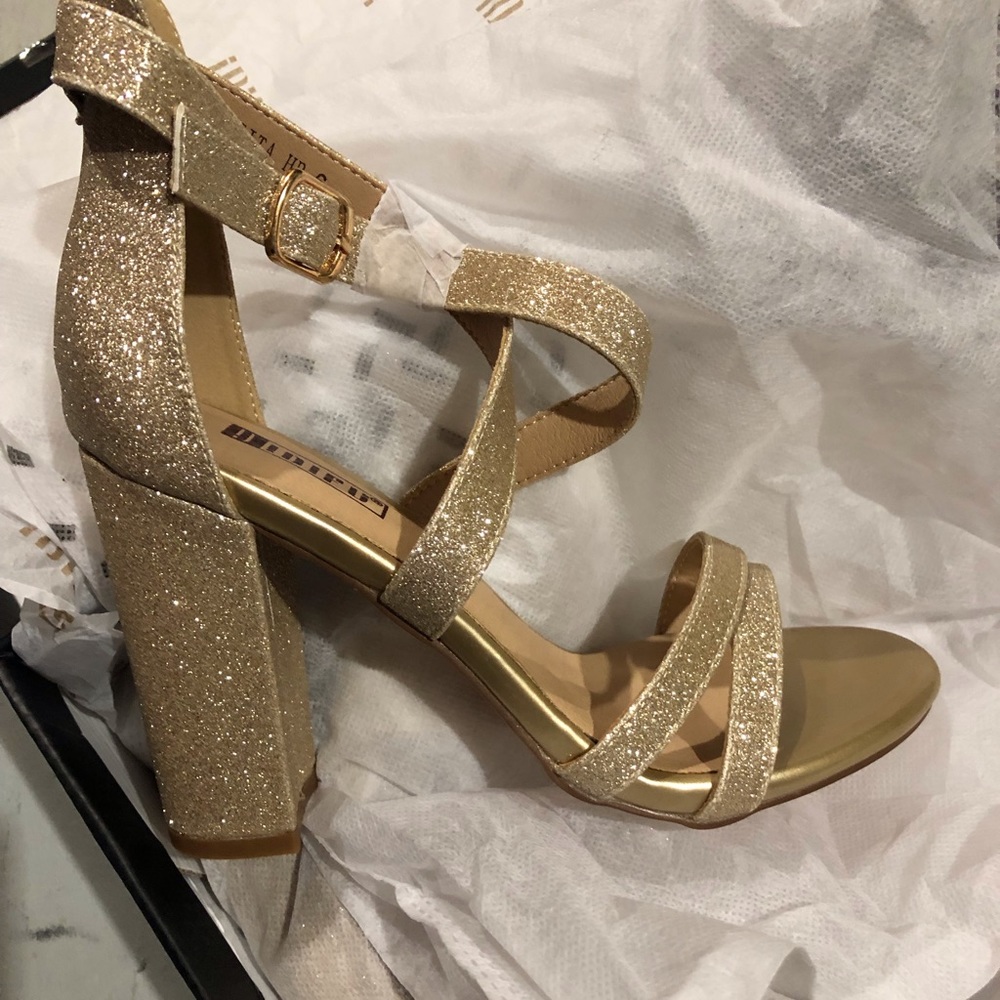 Brand new in box size 6 gold glitter shoes